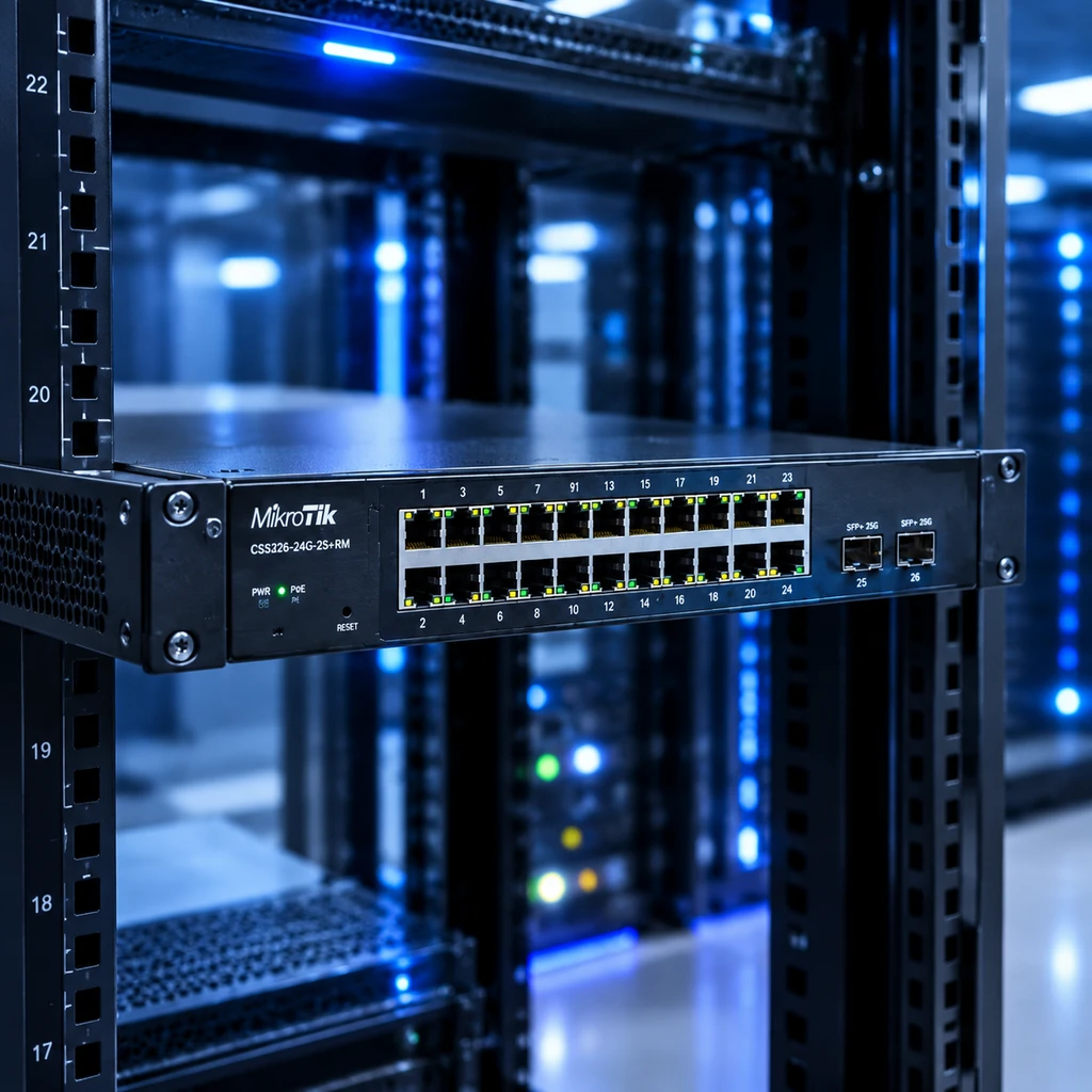 سوییچ رکمونت میکروتیک مدل CSS326-24G-2S+RM - تصویر 2
